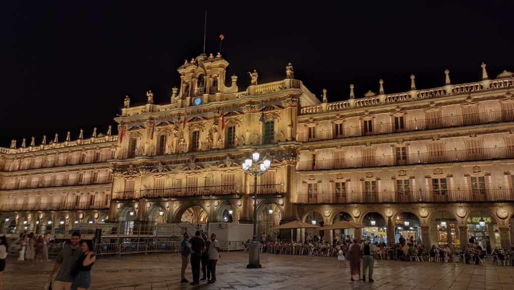 main square at night