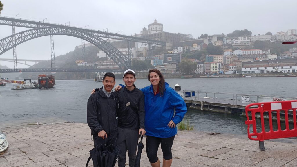 hannah with friends and river in the background