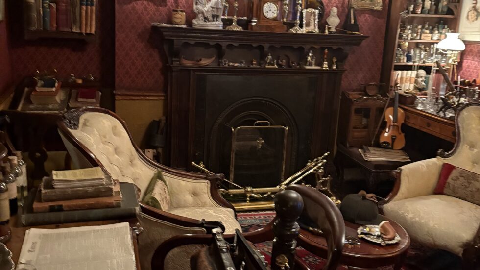 Victorian study recreated inside the Sherlock Holmes Museum